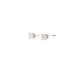 14k White Gold 1.20cts G SI1  Princess Cut Diamond Stud Earrings